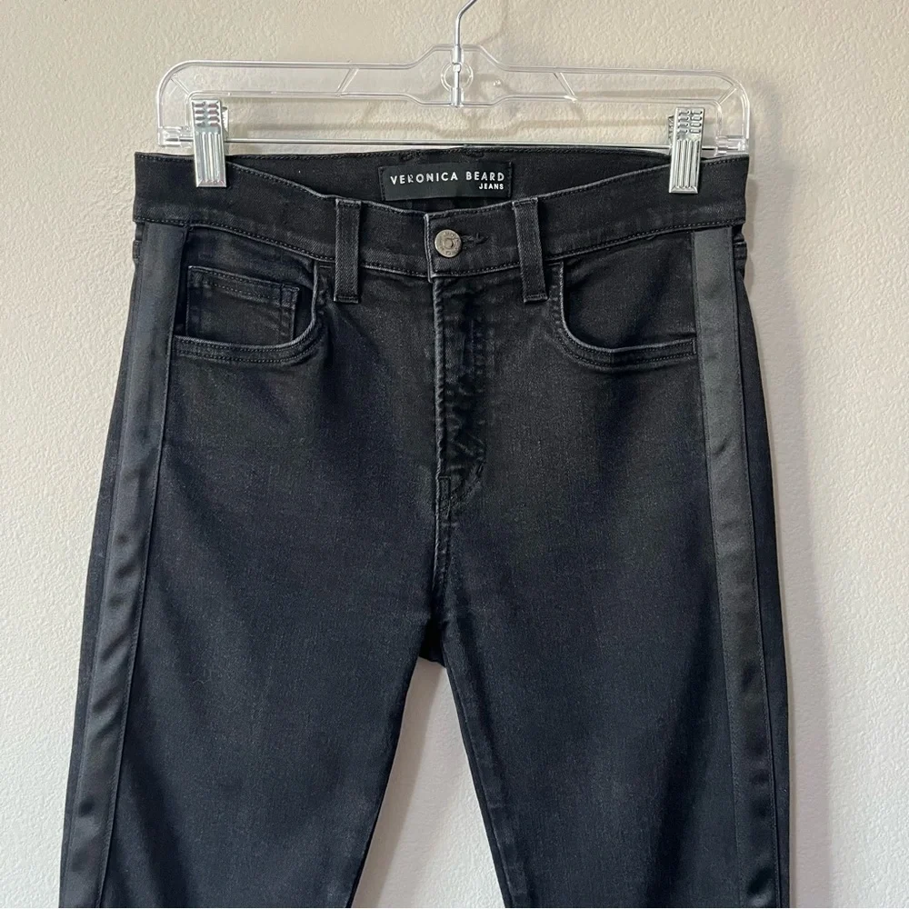 Veronica Beard Jeans Emma Skinny Mid Rise Onyx Black Size 28